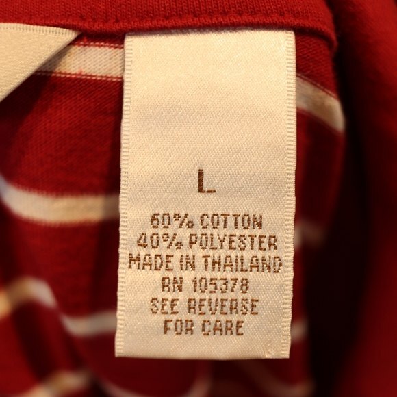 Drapers & Damon's Red   Striped Layered Look Top Holiday Preppy Top Lg - Picture 11 of 11